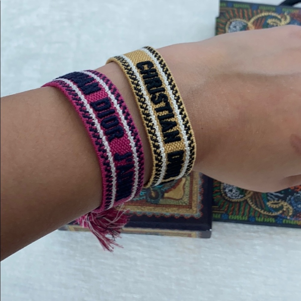 J'Adior 'Christian Dior' bracelets PINK AND YELLOW